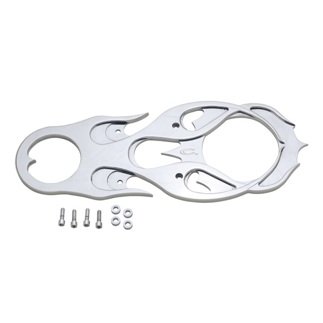 953733 Covingtons, covers for BDL belt drives. Flamed, chrome www