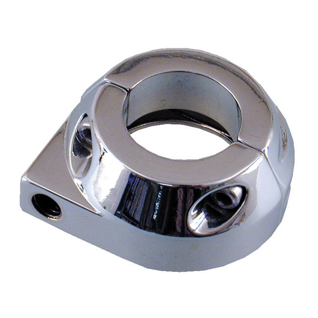 971193 Custom throttle clamp, single cable. Chrome www