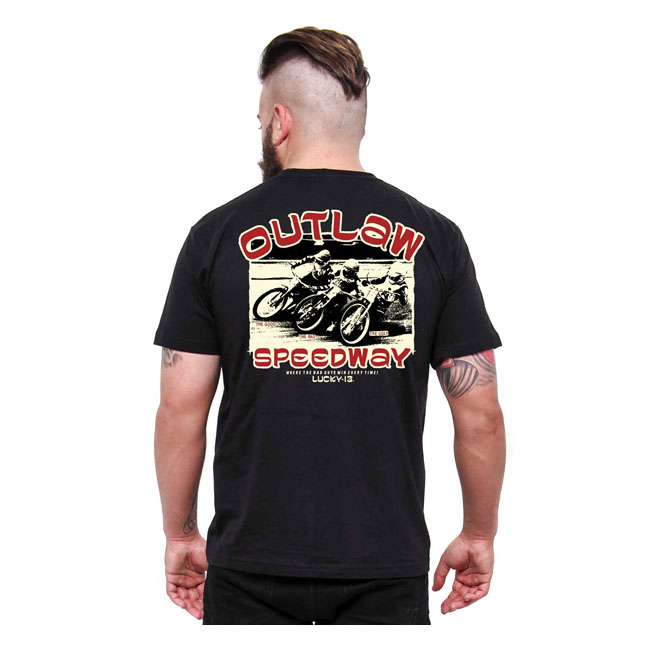 Lucky 13 Outlaw Speedway t-shirt black Downtown American Motorcycles