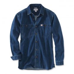 carhartt denim long sleeve shirt